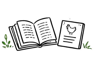 Illustration zweier aufgeschlagener Bücher – Wissen und Information durch Hof-Führungen, News und Blogartikel